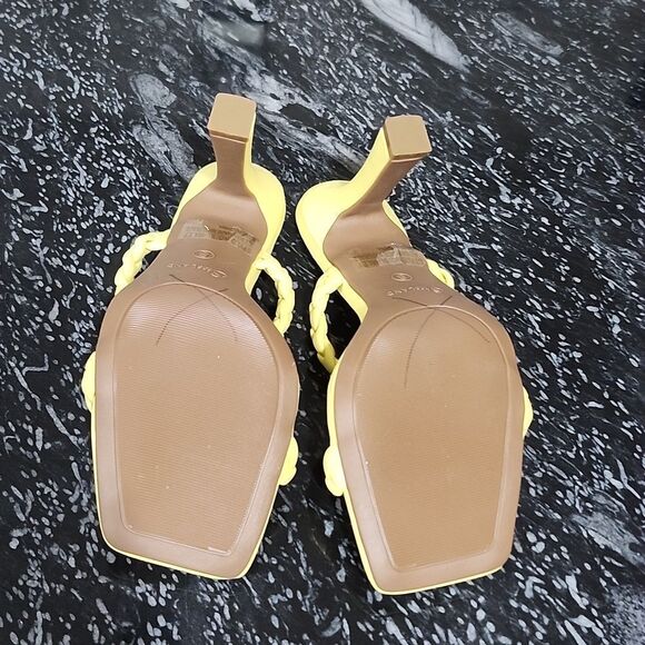 NEW SHOE LAND SL-MILEY SQUARE OPEN TOE HEELED DOUBLE BRAIDED STRAP SLIDE SANDAL - Picture 13 of 15